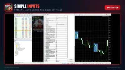 Simple inputs — Preset = AUTO loads the gold settings