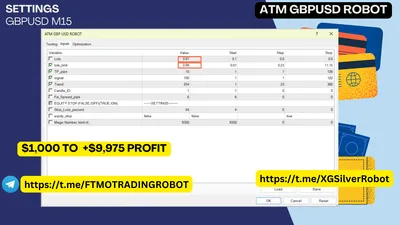Recommended inputs for a 1,000 USD account: Lots 0.01, lots_limit 0.09, TP 10 pips.