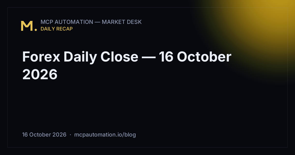 Forex Daily Close — 16 October 2026