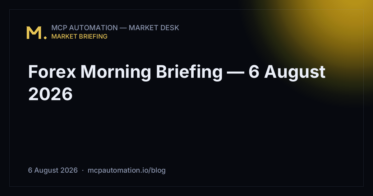 Forex Morning Briefing — 6 August 2026