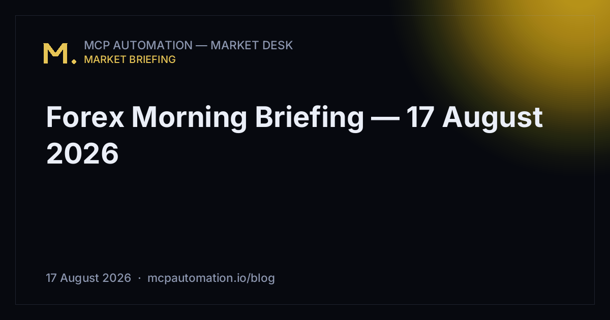 Forex Morning Briefing — 17 August 2026