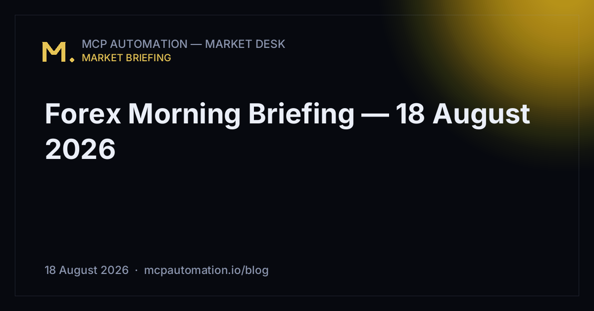 Forex Morning Briefing — 18 August 2026