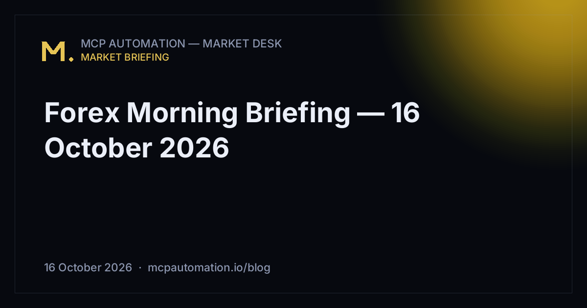 Forex Morning Briefing — 16 October 2026