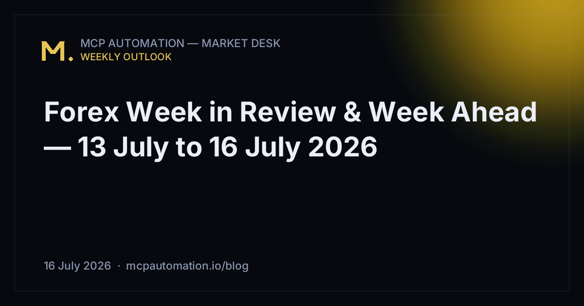 Forex Week in Review & Week Ahead — 13 July to 16 July 2026