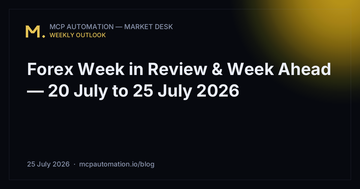 Forex Week in Review & Week Ahead — 20 July to 25 July 2026