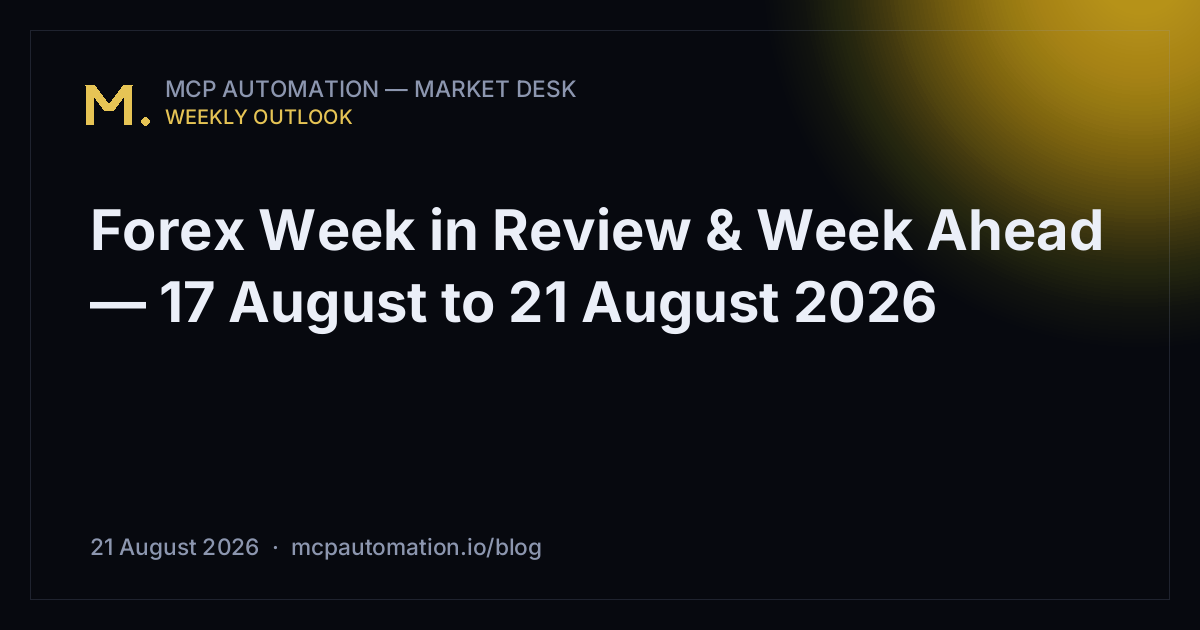 Forex Week in Review & Week Ahead — 17 August to 21 August 2026