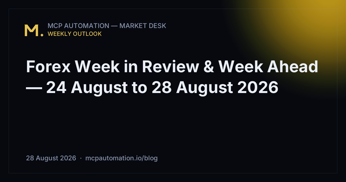 Forex Week in Review & Week Ahead — 24 August to 28 August 2026