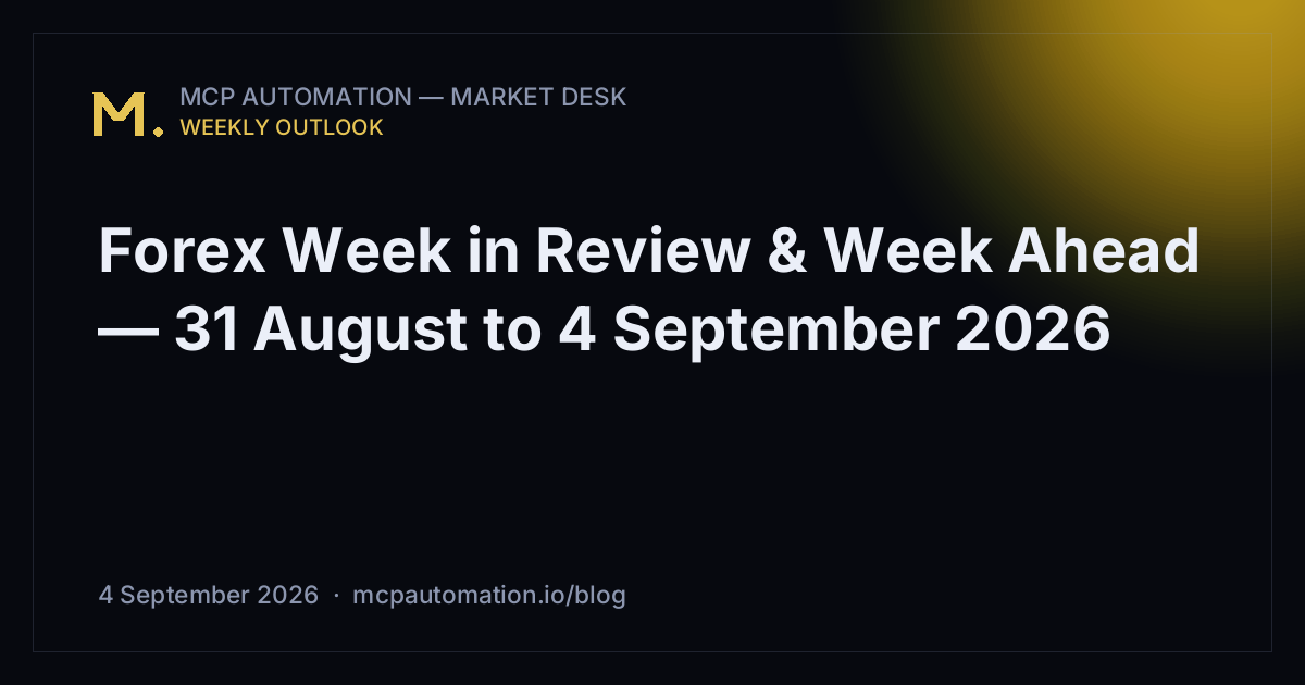 Forex Week in Review & Week Ahead — 31 August to 4 September 2026