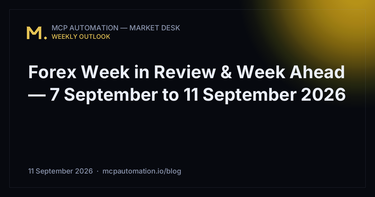 Forex Week in Review & Week Ahead — 7 September to 11 September 2026