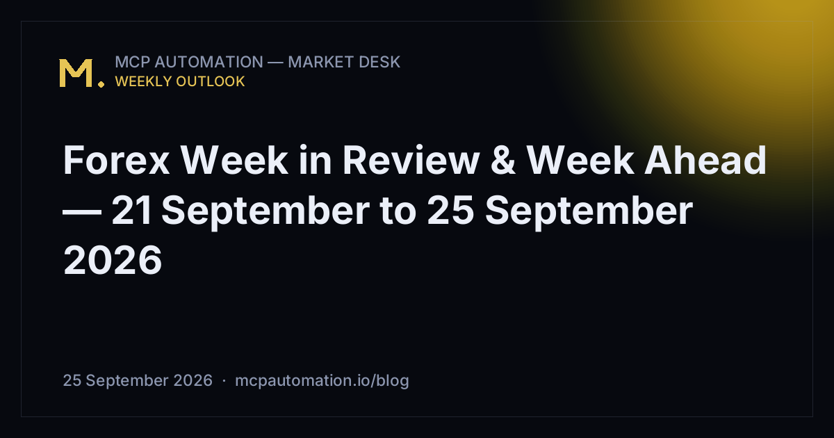 Forex Week in Review & Week Ahead — 21 September to 25 September 2026
