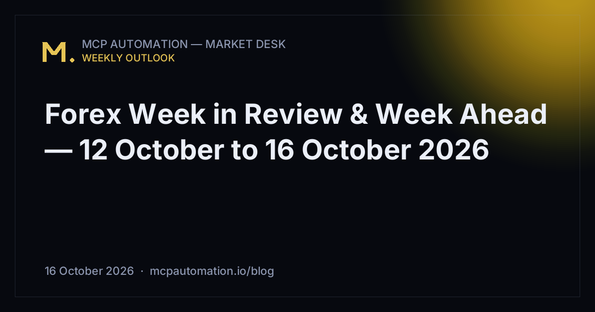 Forex Week in Review & Week Ahead — 12 October to 16 October 2026